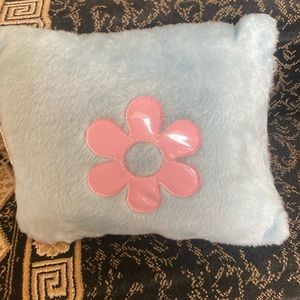 Flower power small pillow pink blue